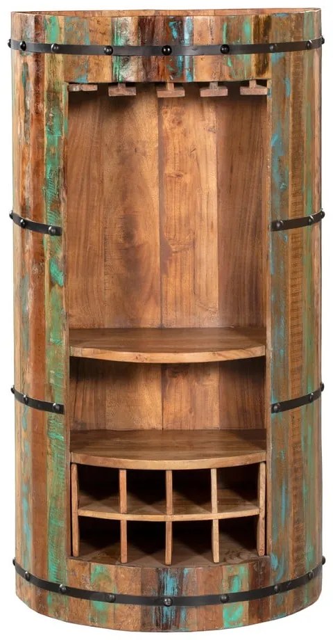 Szafka na wino z drewna z recyklingu liczba butelek 8, 60x115 cm Kaveri – Interia Home & Living