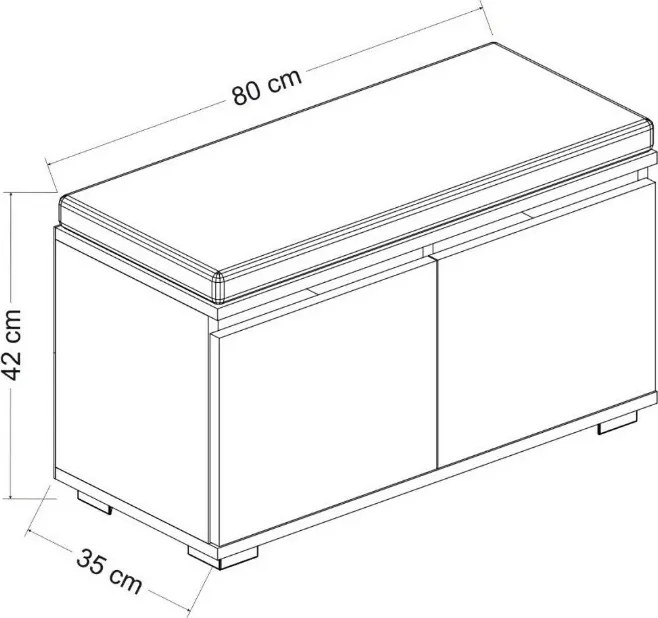 Szafka na buty Drago Walnut and Black