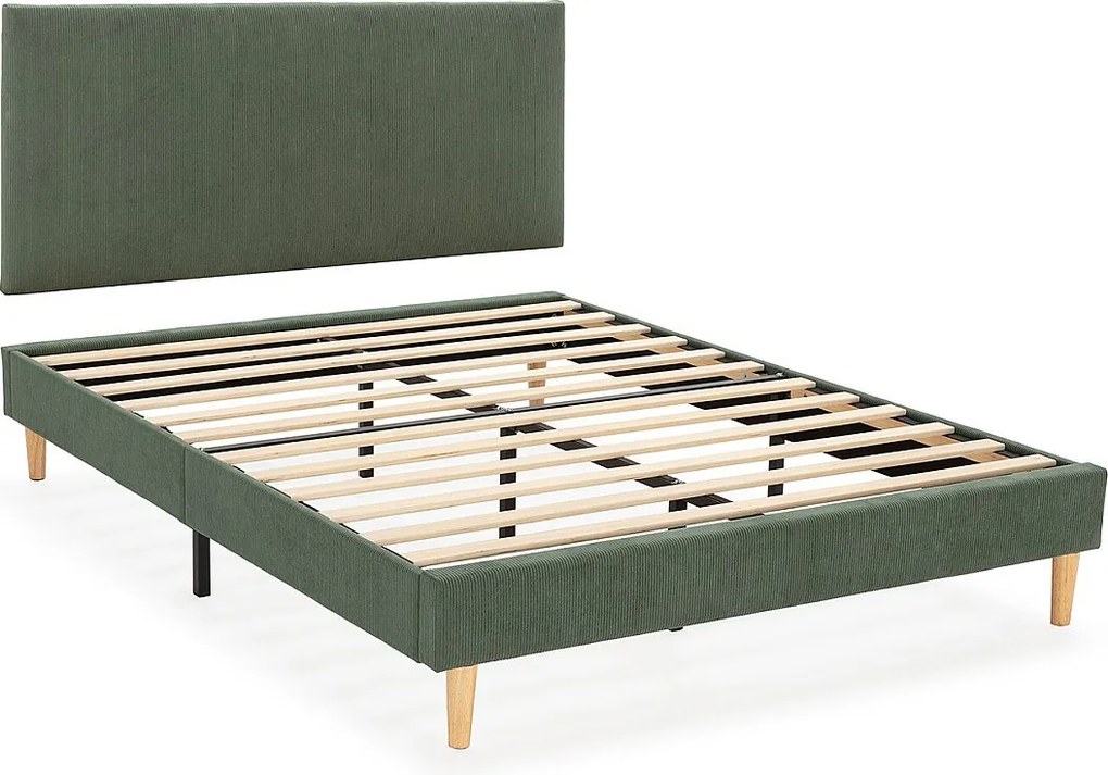 Kolumnowy stelaż + zagłówek Bari 140x200 cm kolor Zielony