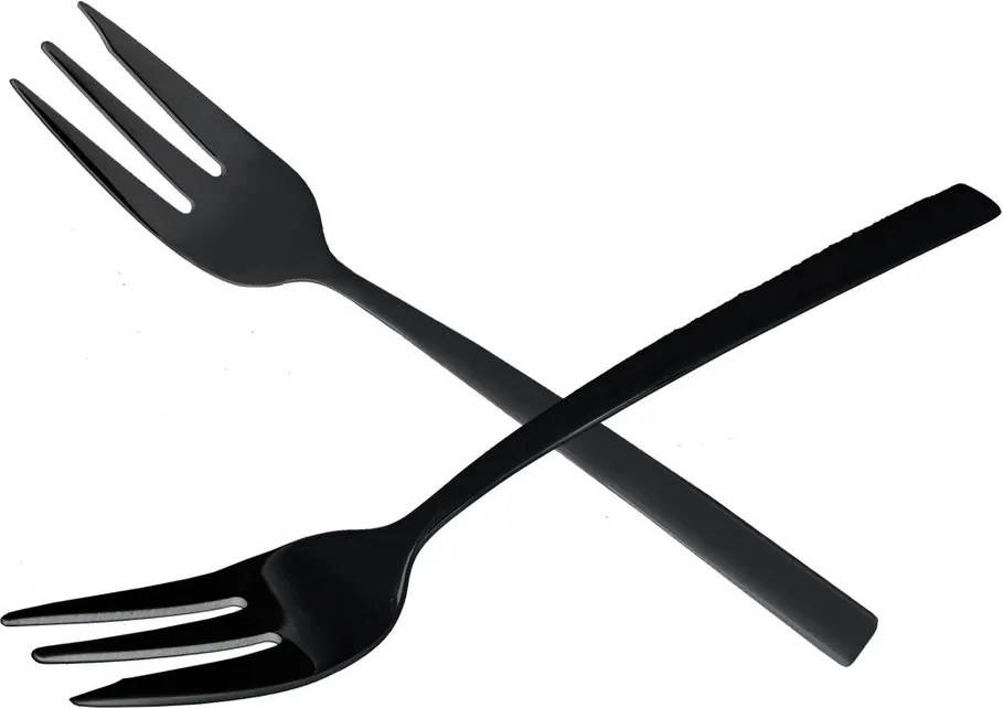 Czarne widelczyki deserowe ze stali nierdzewnej zestaw 2 szt. Black – Orion