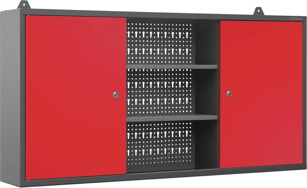 Wisząca szafka na narzędzia Ben 120x20x60 cm antracyt/czerwony