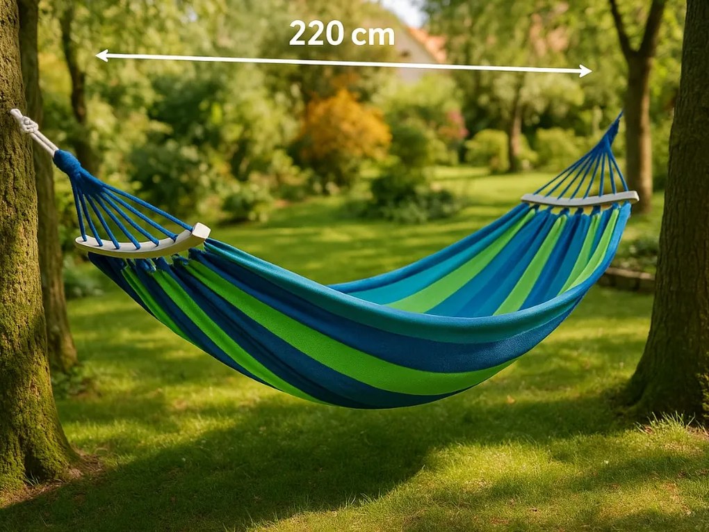 Niebieski HAMAK 2-osobowy 220x150 cm