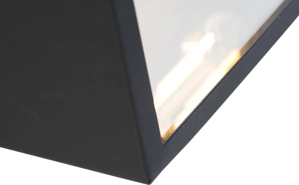 Inteligentna zewnętrzna lampa ścienna czarna ze szkłem z WiFi ST64 - Rotterdam Long