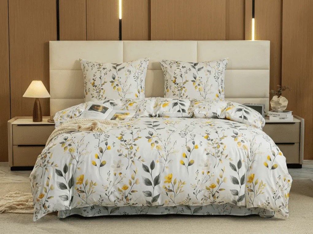 PrzytulneMieszkanie.pl PrzytulneMieszkanie.pl Pościel z mikrofibry CITRUS GARDEN białe Rozmiar pościeli: 2 szt 70 x 90 cm | 200 x 220 cm