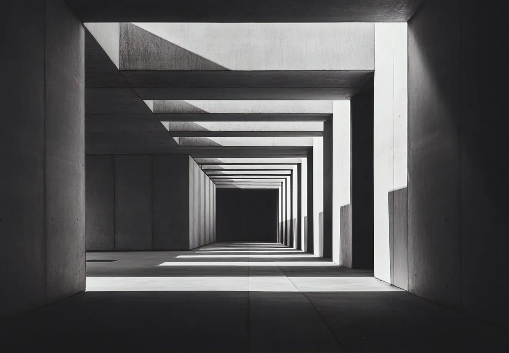 Fototapeta - Kwadratowy tunel (196x136 cm)