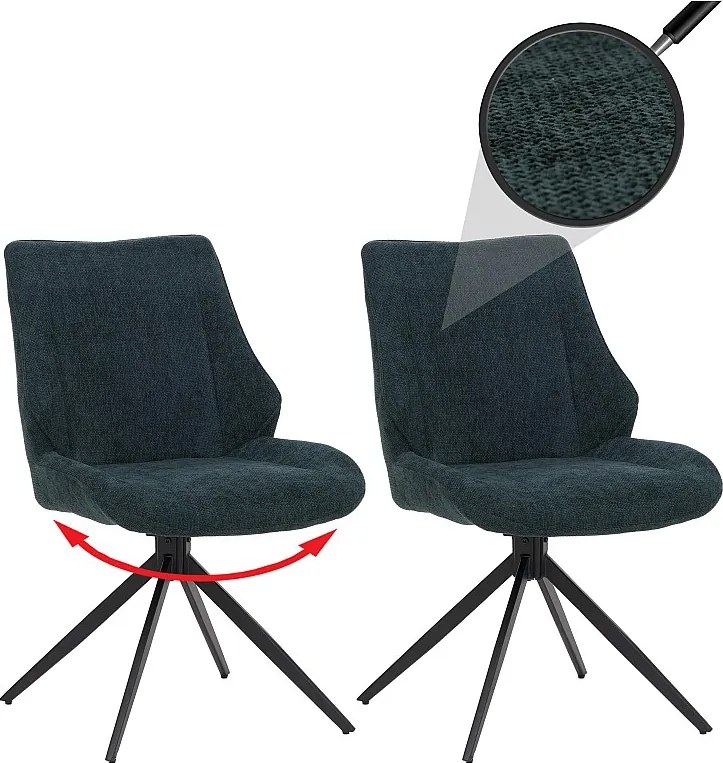 Krzesło do jadalni MCW-O48 (zestaw 2 sztuk),  petrol-green