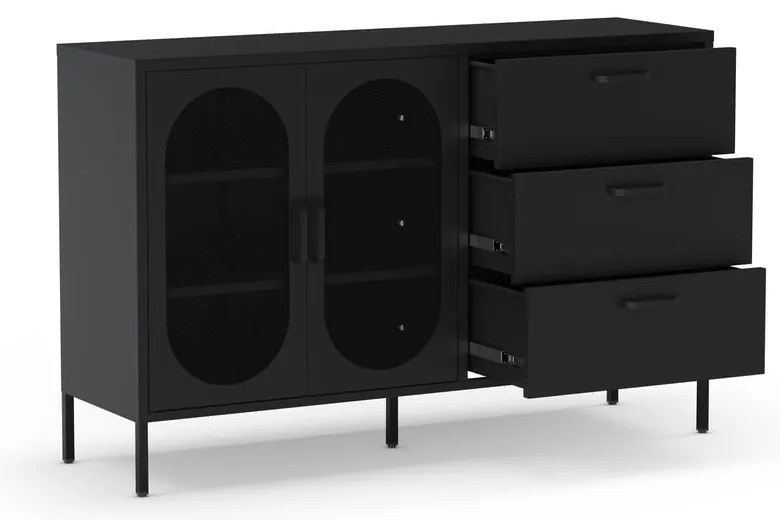 Czarna komoda 140x90 cm Diora – Marckeric