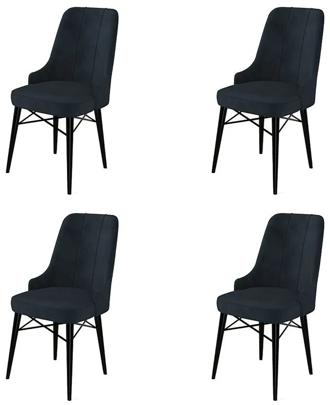 Zestaw krzeseł do jadalni Pare Anthracite andBlack, 4 szt.