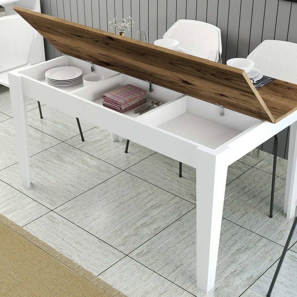 Stół do jadalni Milan White and Walnut