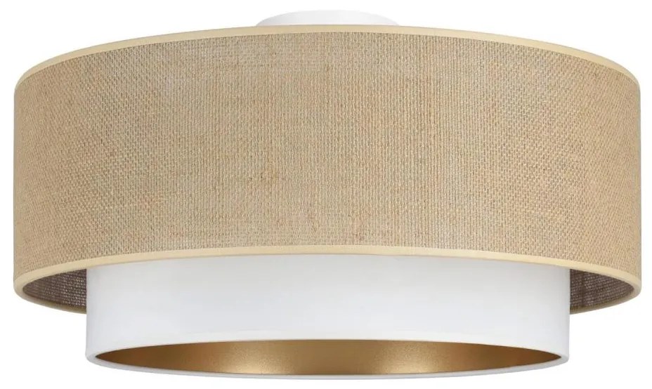 Lampa sufitowa SARTA 1xE27/60W/230V śr. 45 cm biały/juta