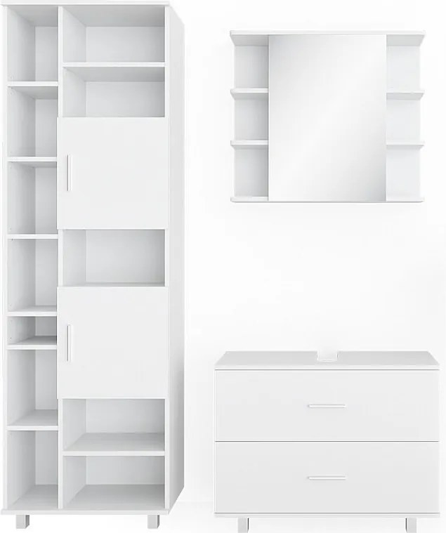 Zestaw mebli łazienkowych biały 80.2x33x60.8 ilias