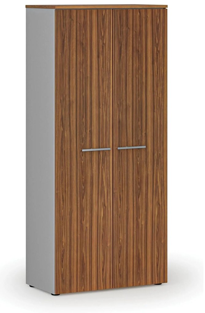 Szafa ubraniowa z wysuwem PRIMO GRAY, 800 x 420 x 1781 mm, szary/orzech