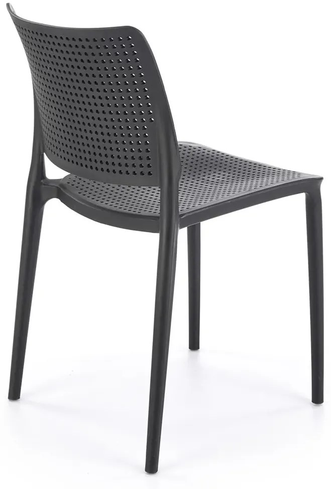 Czarne ażurowe krzesło sztaplowane do ogrodu Z2-F00