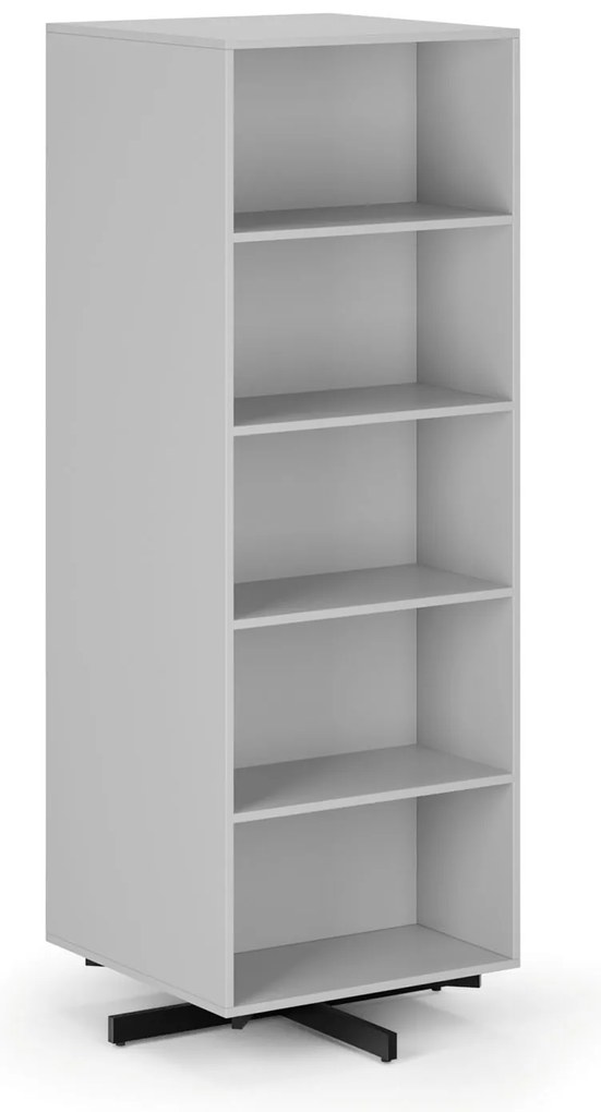 Półka obrotowa, 680×680×1932 mm, 2x 5 półek, szara