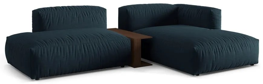 Ciemnoniebieski narożnik modułowy (prawostronny) Martina – Micadoni Home