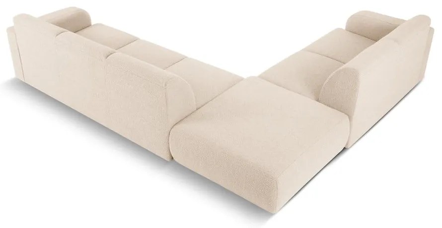Beżowy narożnik z materiału bouclé (lewostronny) Molino – Micadoni Home