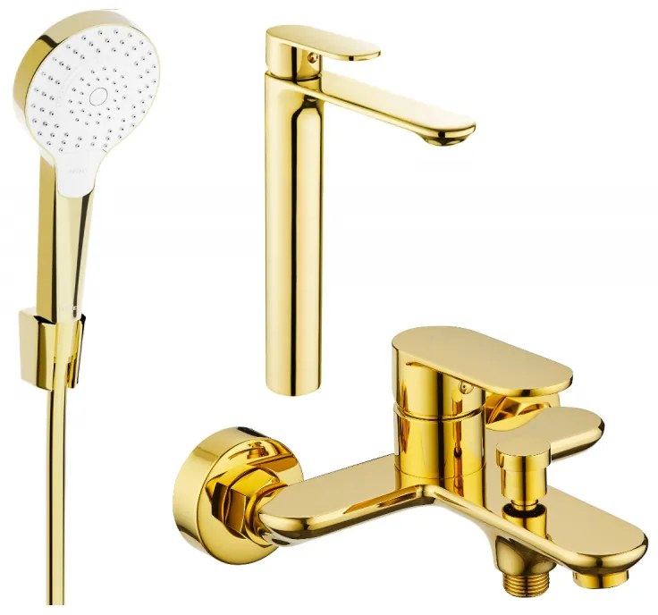 Mexen Milo R05 zestaw wannowy, złoty - 71313R05-50