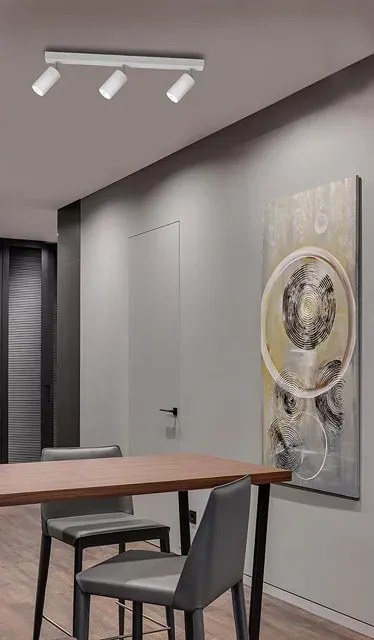 Biała trzypunktowa lampa sufitowa - 4X Biały S891 Z4-R22