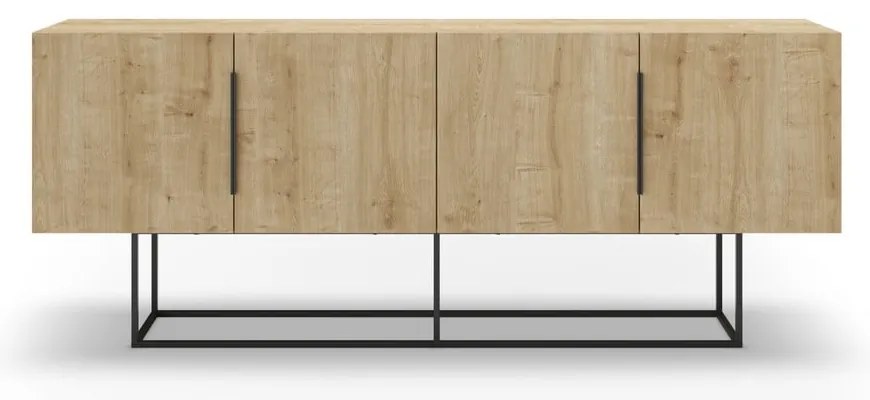 Niska komoda w dekorze dębu 200x80 cm Titan – Marckeric