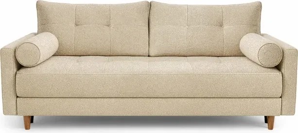 Sofa z Funkcją Spania LONAR Beżowa Boucle Japandi