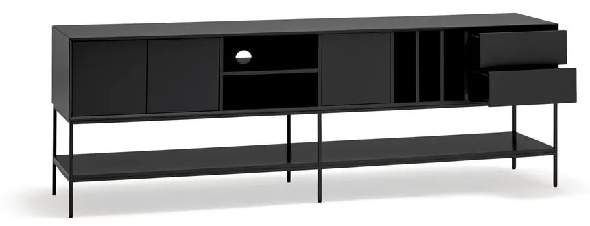 Czarna szafka pod TV 220x74x45 cm Platt – Teulat