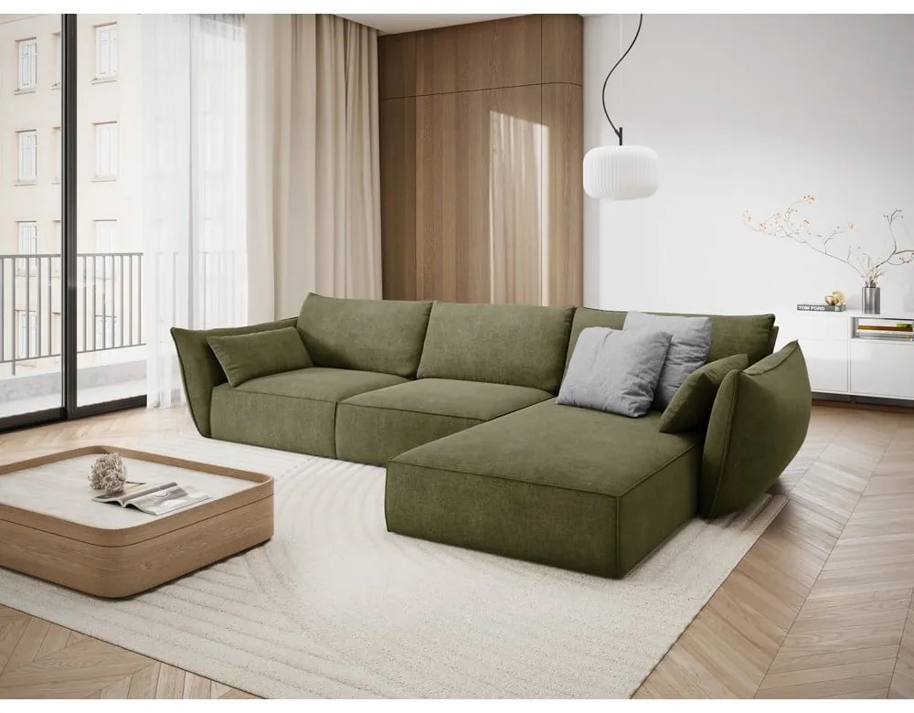 Zielony narożnik (prawostronny) Vanda – Mazzini Sofas