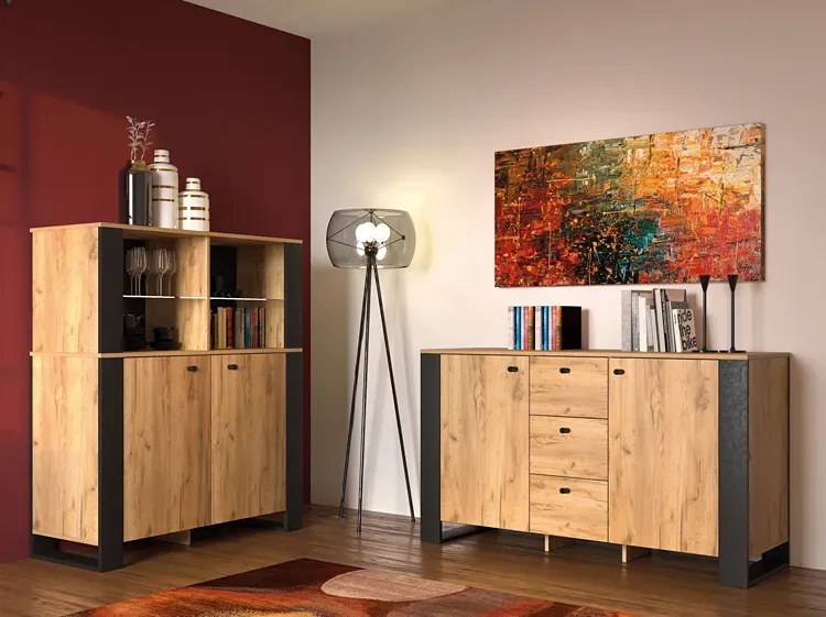 Duża komoda w stylu industrialnym - Kiraz 4X