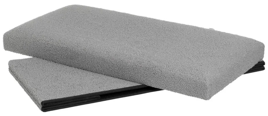 Szary puf z materiału bouclé Folding – Casa Selección
