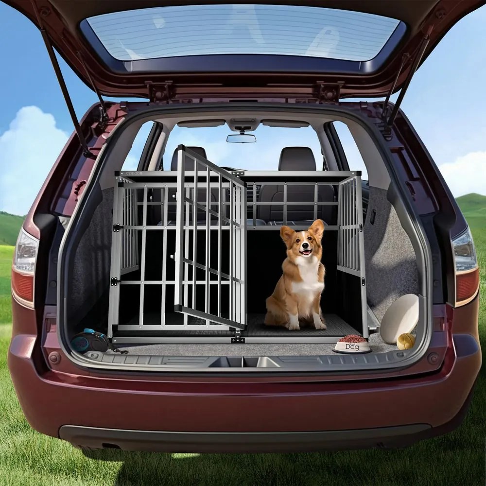 Transporter dla psa BRUNO, 97x90x72cm, srebrna/czarna Cadoca