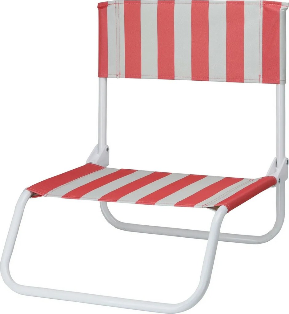 Składane krzesło plażowe Stripes, 65 x 44 x 19 cm, czerwony