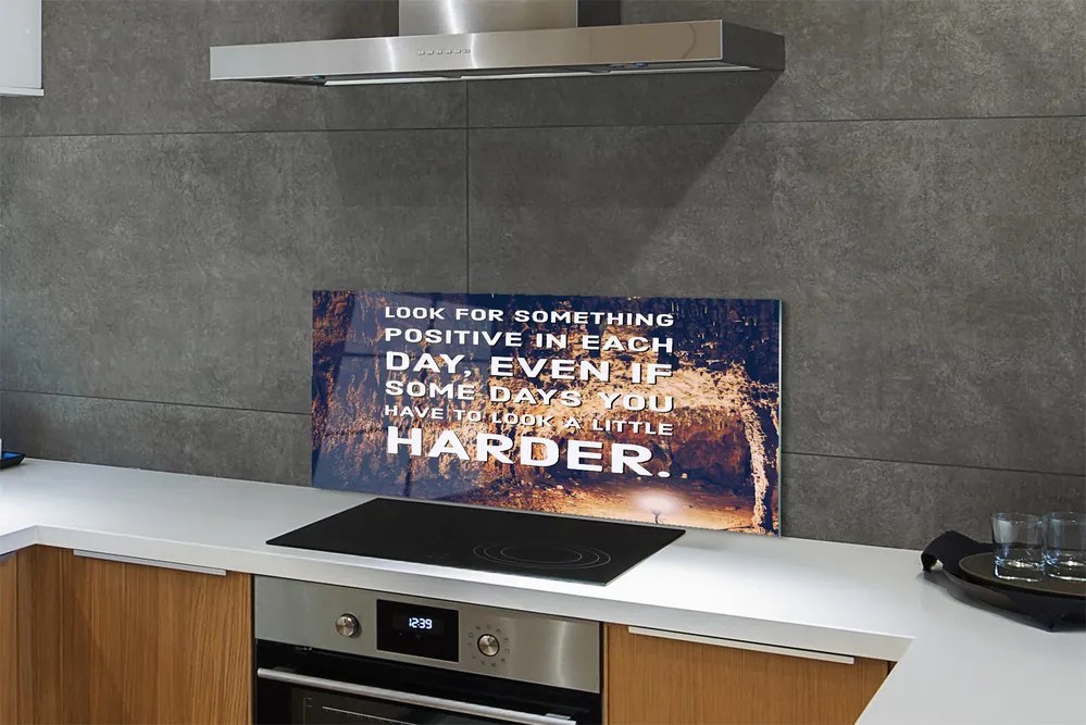 Szkło Ozdobne do Kuchni Napis w Jaskini