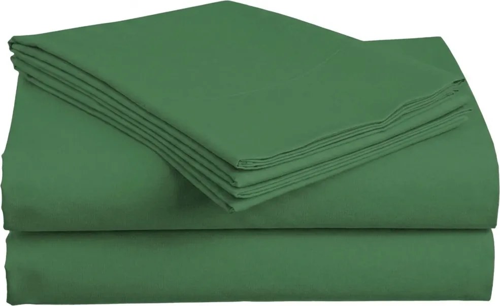 PrzytulneMieszkanie.pl Bawełniane prześcieradło LUX butelkowa zieleń 220x240 cm