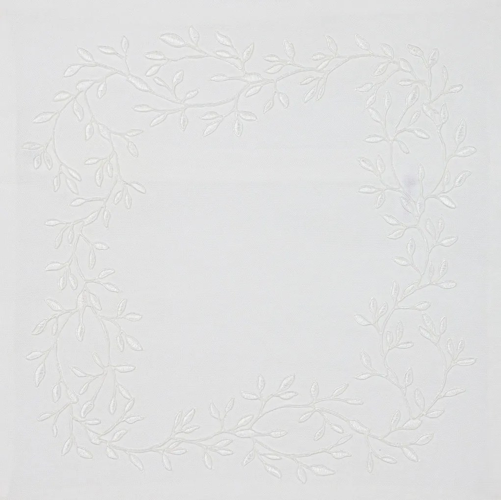 Poszewka dekoracyjna na poduszkę CHAPLET FLORAL 40x40 cm, biała