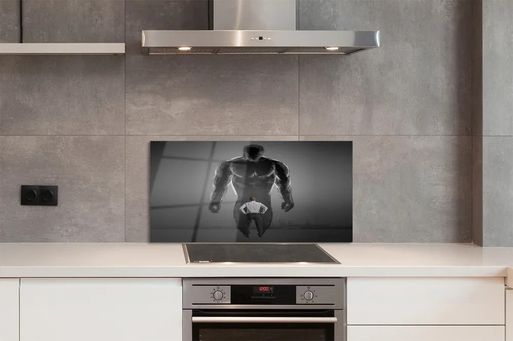 Szkło do Kuchni na Ścianę Rzeźba Męskich Mięśni