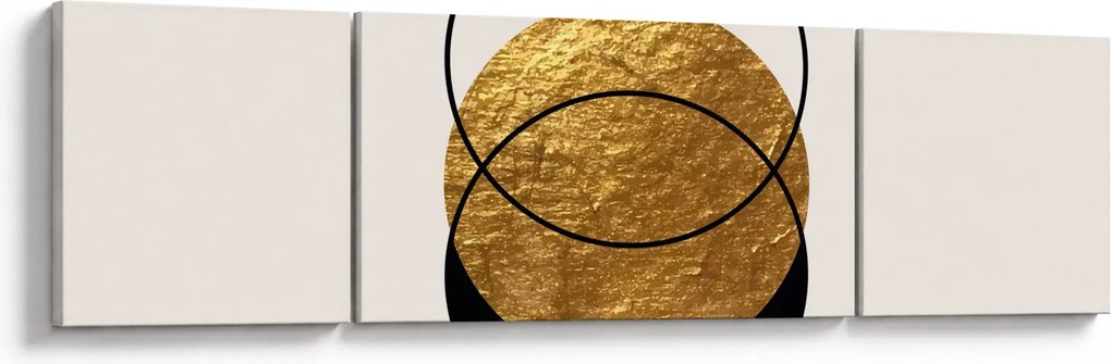 Obraz - Abstrakcja złoto-biała N⁰2 (170x50 cm)