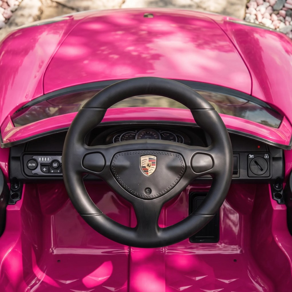 AIYAPLAY Dziecięcy samochód elektryczny Porsche 12V z akumulatorem litowym, pilotem, 2 silniki, łagodny start, tylne zawieszenie | Aosom PL