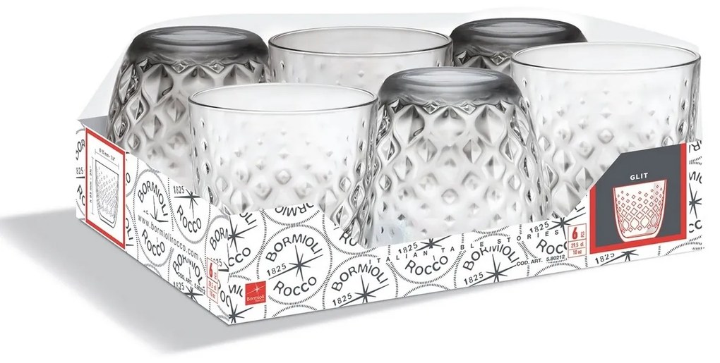 Bormioli Rocco 6-częściowy komplet szklanek Glit, 300 ml, 300 ml