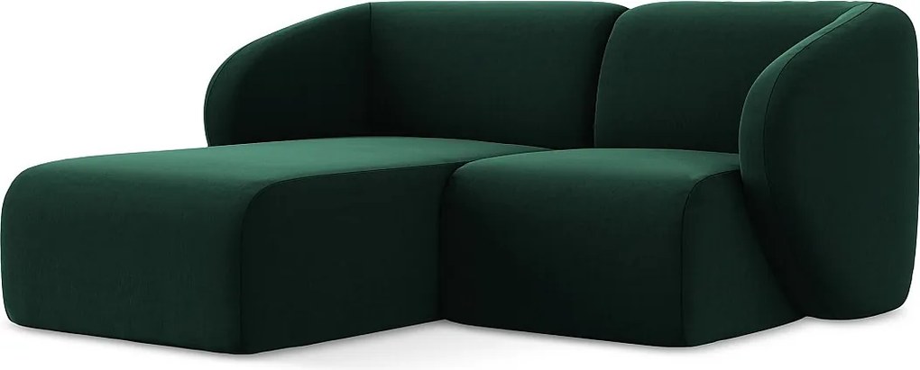 Narożnik lewostronny - z tkaniny welwetowej - butelkowa zieleń - LANI