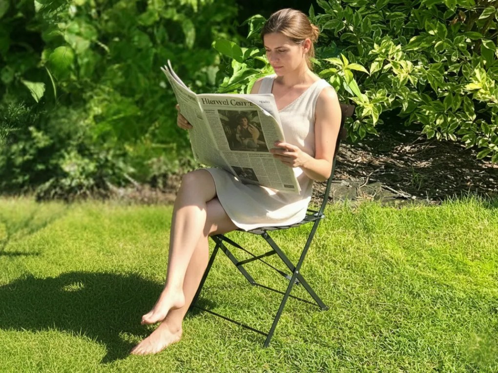 Krzesło Ogrodowe Stalowe SEMPLICI Krzesło Na Balkon Czarne