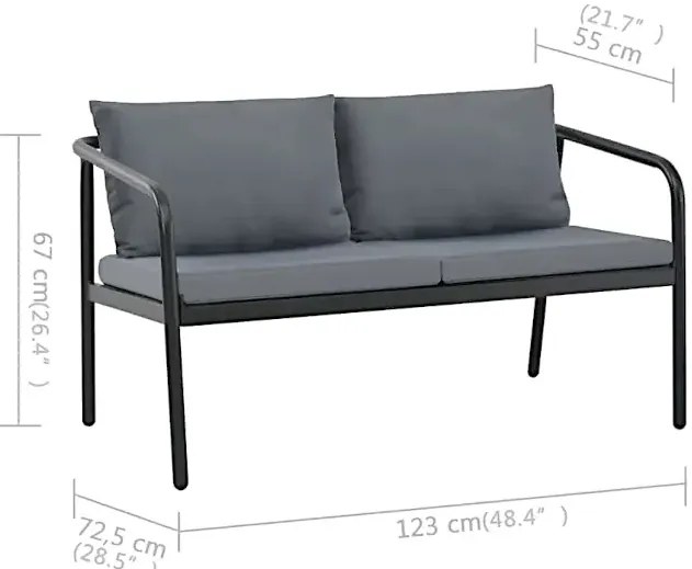 Dwuosobowa sofa ogrodowa z poduszkami - Egon