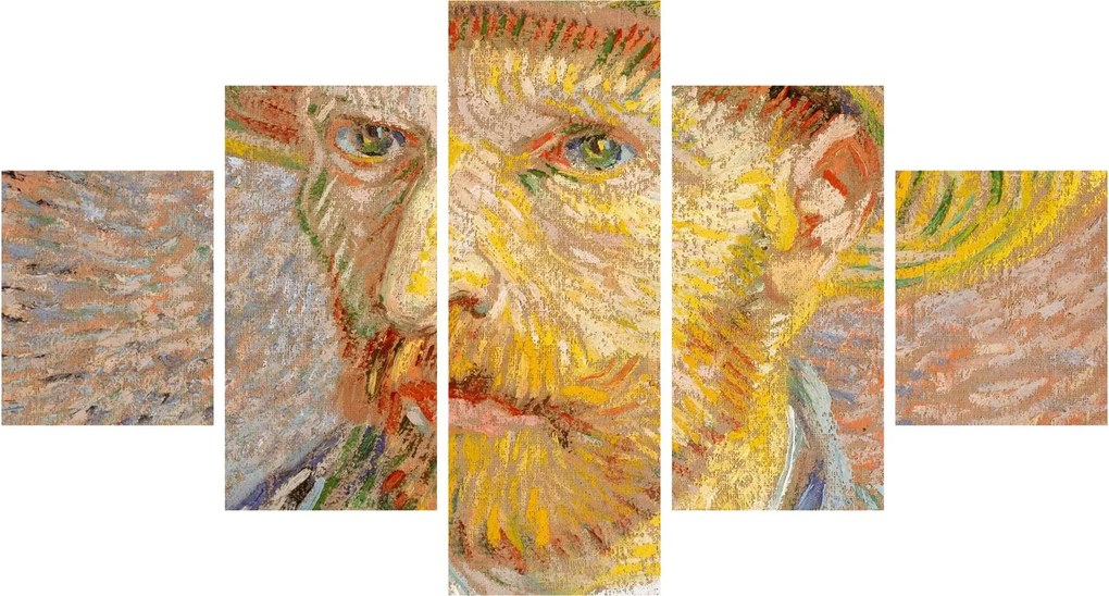 Obraz - Vincent van Gogh, Self-Portrait with a Straw Hat (The Potato Peeler), reprodukcje (125x70 cm)