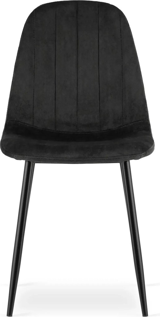 Czarne metalowe krzesło welurowe D4-Z99