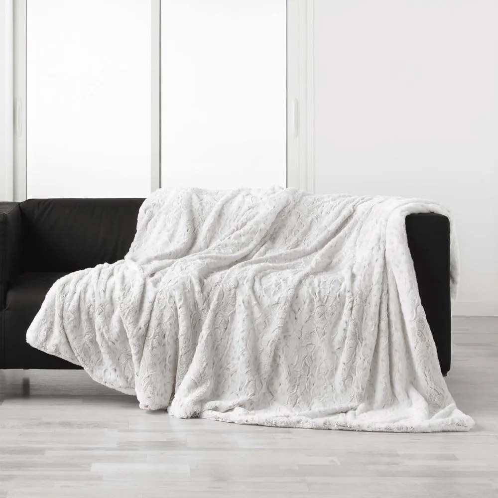 Szarobeżowy koc ze sztucznego futra 180x220 cm Alaska – douceur d'intérieur