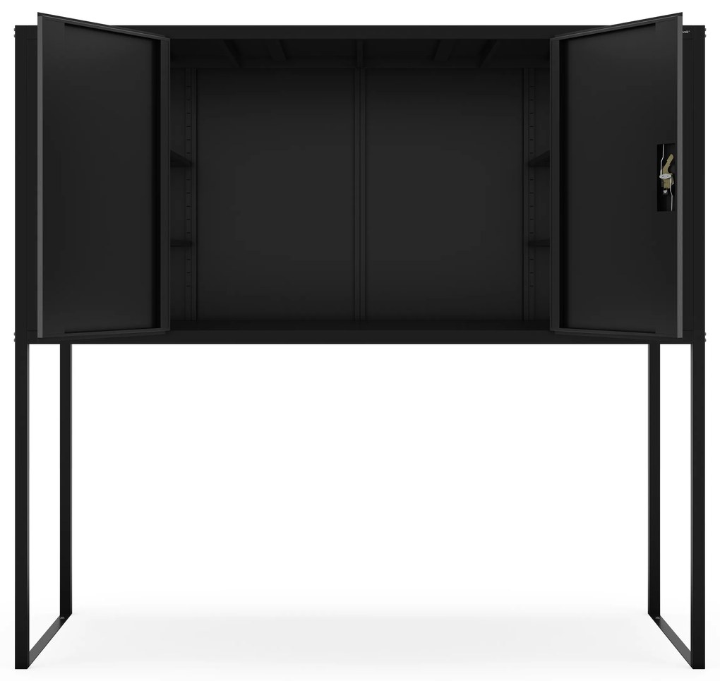Szafa metalowa do garażu GEORGE, 2250 x 2100 x 900 mm, czarna