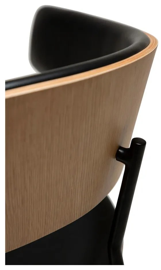 Czarny/w jasnym naturalnym kolorze fotel jadalniany z podłokietnikami Crib – DAN-FORM Denmark