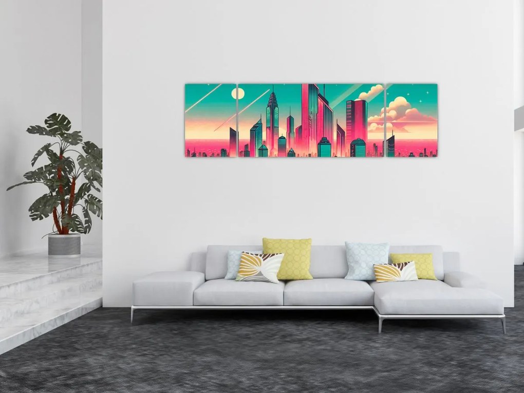 Obraz – Metropolia w stylu pop-art (170x50 cm)