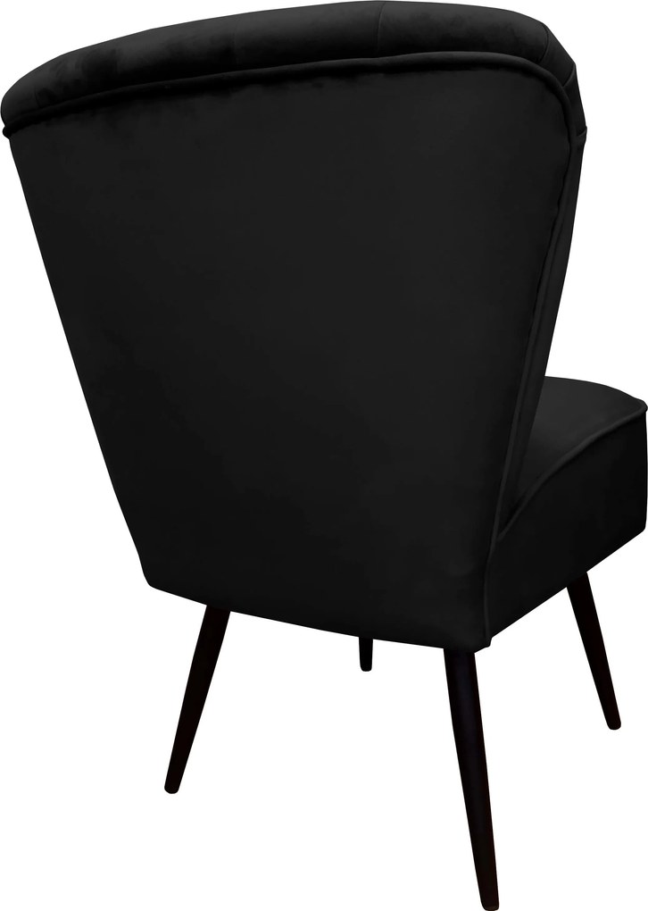 Fotel PRL tkanina Welur nogi metalowe : Kolor nogi - Czarna stożek, Kolor tkaniny - VELVET - MG19