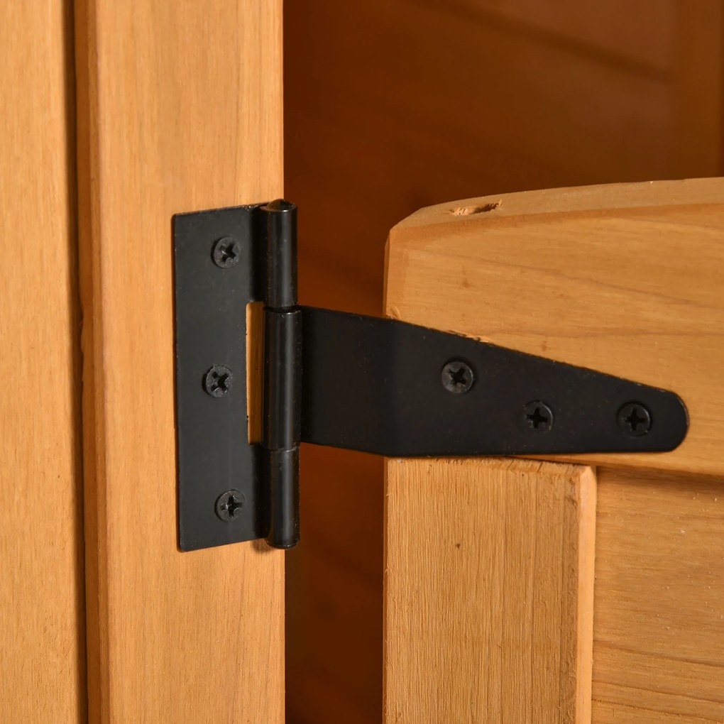 Outsunny Drewniany domek dla dzieci z natury, ze skrzynką pocztową i uchwytem na kwiaty, naturalny