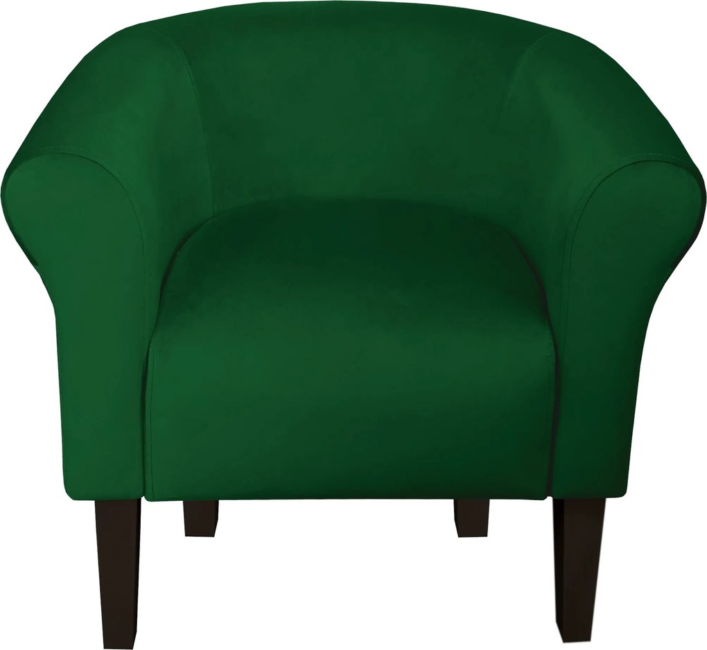 Fotel Milo tkanina Welur wygodny fotel tapicerowany do salonu i sypialni : Kolor nogi - Venge, Kolor tkaniny - VELVET - MG25, Wysokość nogi - 20 cm