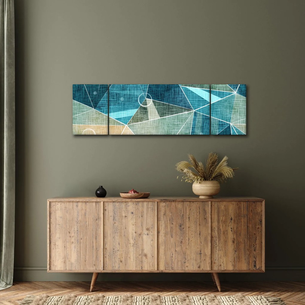 Obraz - Turkusowa abstrakcja (170x50 cm)